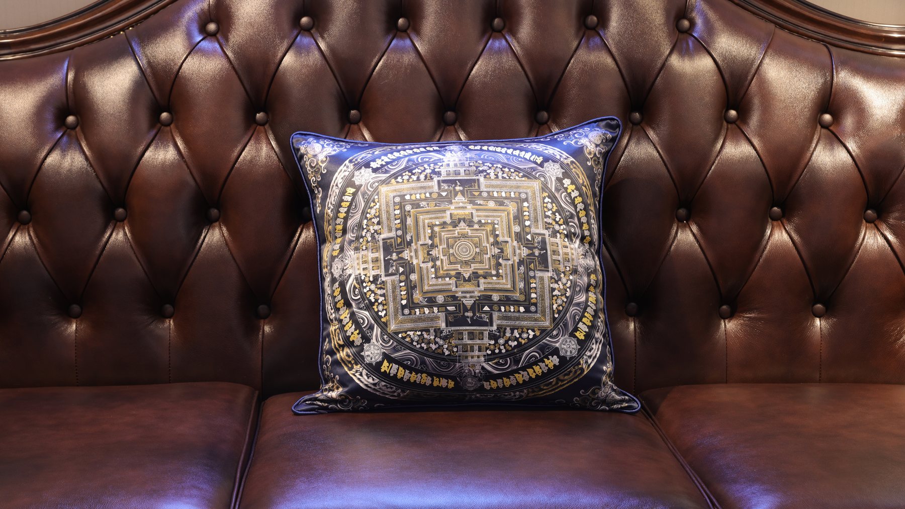 Silver Cloud Mandala Cushion
