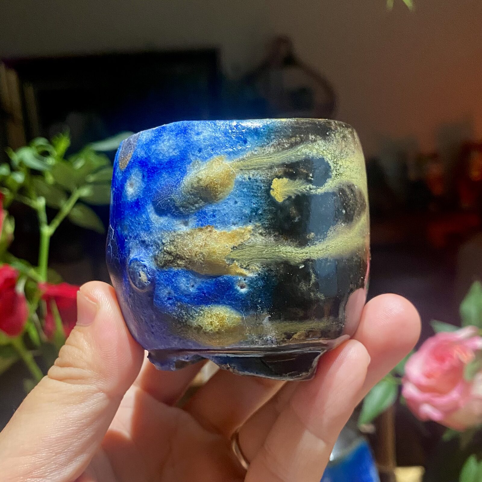 Ao-Bizen Starfield Guinomi