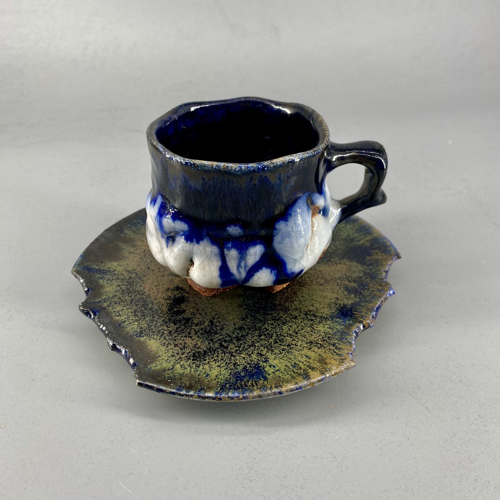 Ao-Bizen Cup & Saucer Set