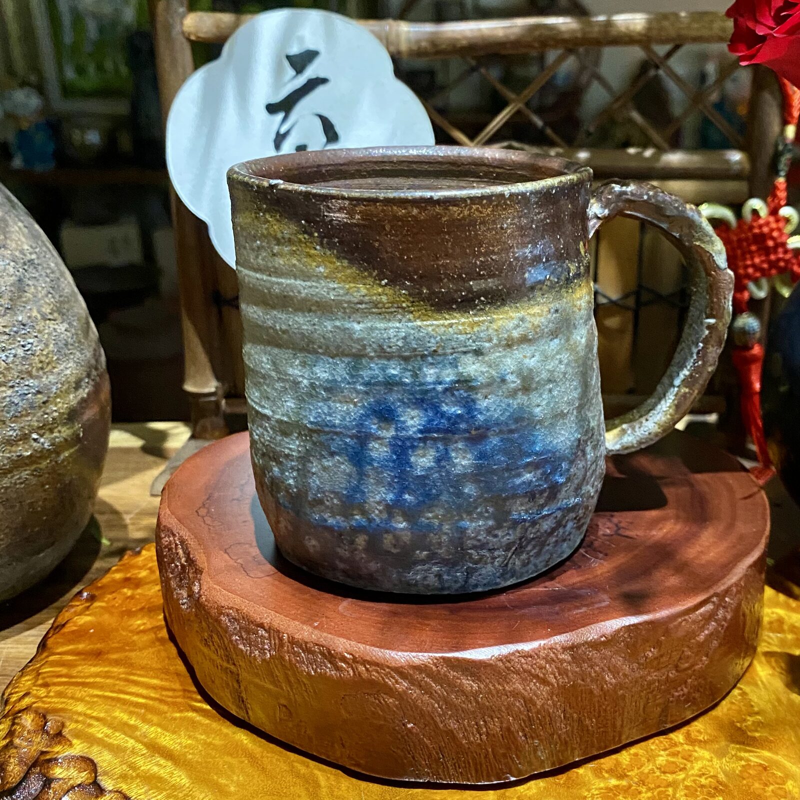 Ao-Bizen Handled Mug